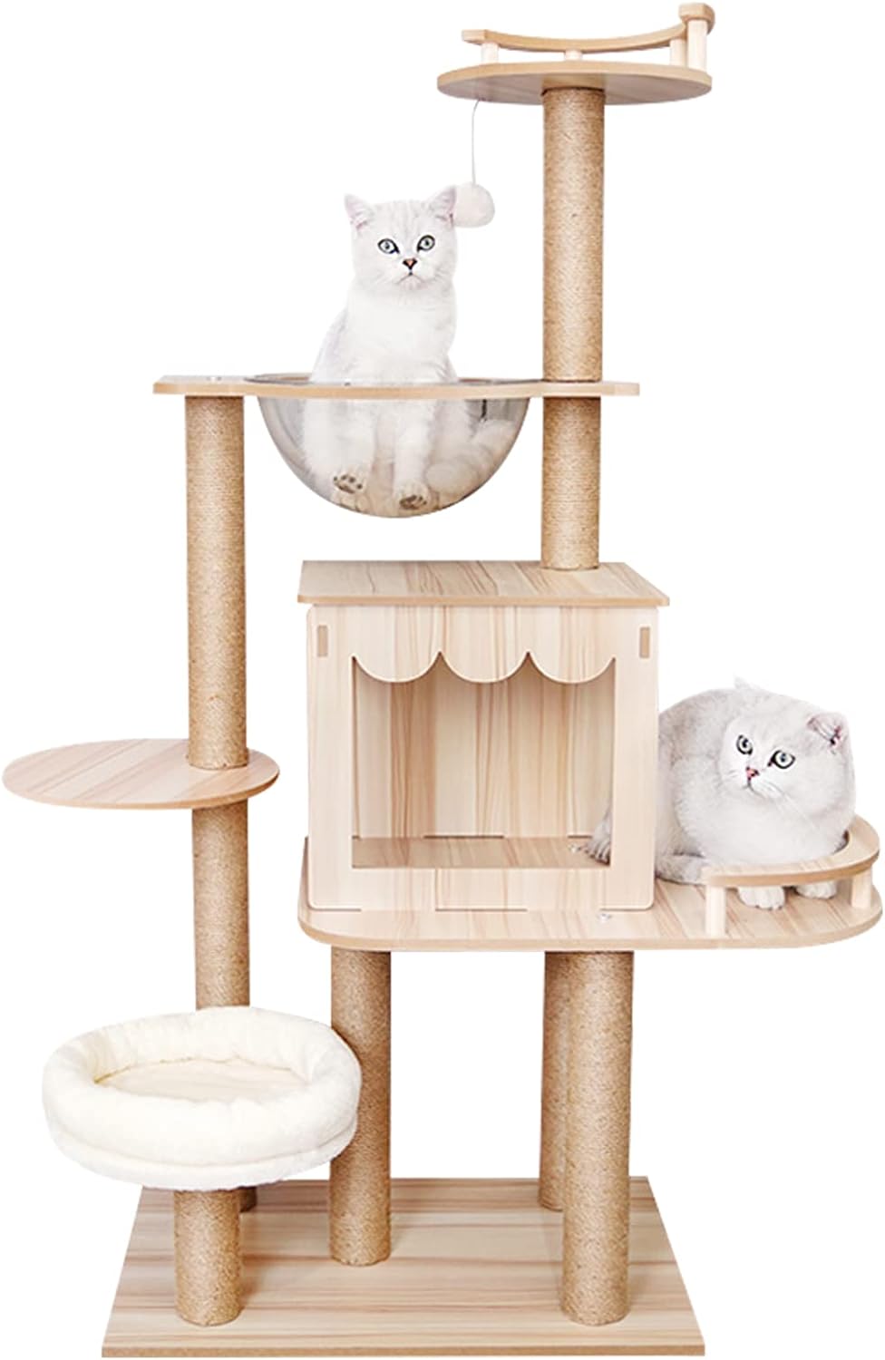 Cat Tree, 52-Inch Tall Cat Tower, Modern Cat Tree Luxury Cat Tower Condo, Multi-Level Cat Condo, with Comfortable Cushion, Universal in All Seasons, for Large Cats up to 33LBS